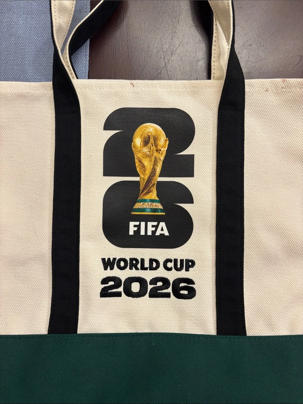 FIFA World Cup 2026 Beige and Green Canvas Tote Bag